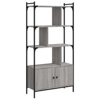 estanteria con puertas madera gris sonoma 765x30x1545 cm