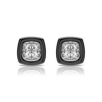 pendientes ceramica negra plata