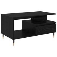 mesa de cafe - mesa de centro - mesa baja roble negro 90 x 49 x 45 cm madera de ingenieria