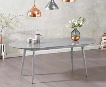 Olivia Extending Light Grey High Gloss Dining Table
