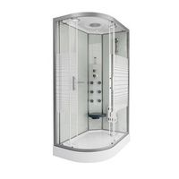 cabina de ducha con cascada y masaje dorsal white pearl - 120 x 80 cm izquierda