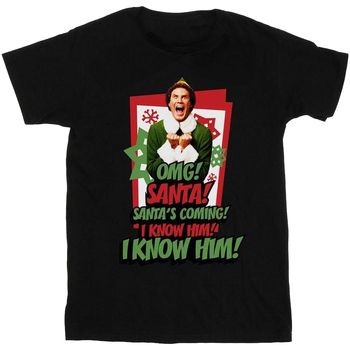 Elf Camiseta Santa Is Coming para mujer