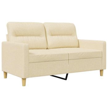 Sofá De 2 Plazas De Tela Color Crema 120 Cm Vidaxl