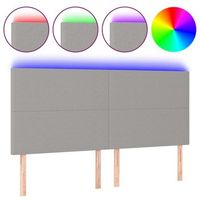 cabecero accesorio para dormir dormitorio mueble led 200 x 5 x 118128 cm tela gris claro tdl0201326