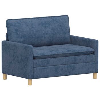 Sofá Azul 126 X 81 X 87,5 Cm Poliéster Vidaxl