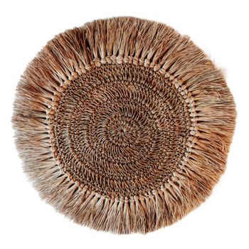 Mantel individual natural con flecos D45 cm