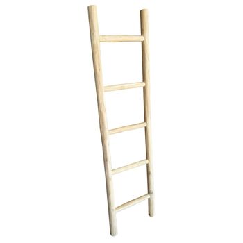 Escalera decorativa perchero ropero de madera de teca natural 150x40cm