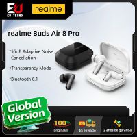 version global de los auriculares tws realme buds air 8 pro con cancelacion de ruido adaptativa de 55 db modo transparencia bluetooth 61 e ip55