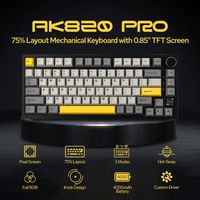ak820 pro ajazz 085tft pantalla teclado mecanico imagen glf personalizada 3 modos hot-swap