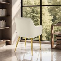 2 sillas de comedor aspecto aterciopelado reposabrazos beige