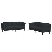 juego de sofas 2 piezas terciopelo negro vidaxl