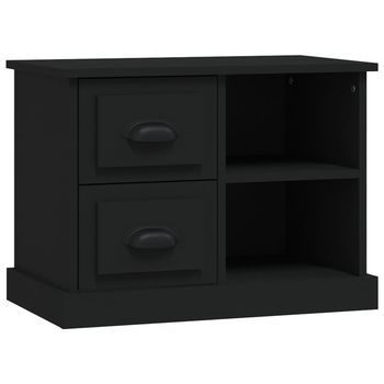 Mesita De Noche | Mesa Auxiliar | Mesilla Negra 60x35,5x45 Cm