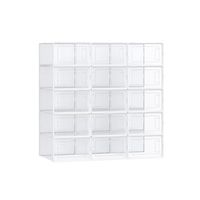 cajas de zapatos plastico plegable y apilable transparente  blanco  15 x caja de zapatos