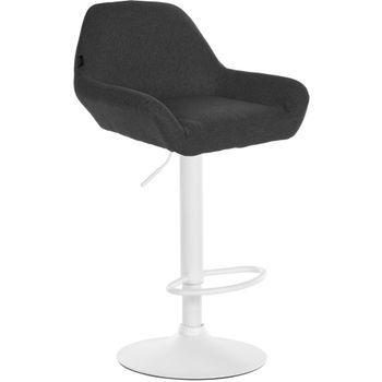 Taburete De Barra Braga Tapizado Tela Gris Oscuro 52x51x89 Cm Clp