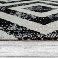 alfombras de interior y exterior saga negro-blanco  160 cm redondo