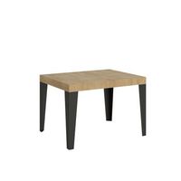 mesa extensible 80x120204 cm flame roble natural estructura antracita