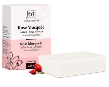 Soivre Jabón en Pastilla Facial y Coporal Rosa Mosqueta 125 gr