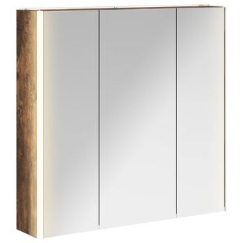 Armario Con Espejo De Baño Roble Ahumado 73.5 X 15.5 X 70 Cm Vidaxl