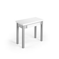 mesa cocina extensible de melamina y metal blanco-gris l4080 cm