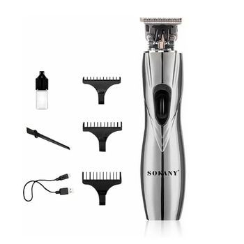 Recortador De Pelo Y Barba Recargable 1200mah. Diseño Ergonómico. 4x3x16 Cm. Color: Plata