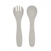 juego de cuchara y tenedor platinum silicone sand