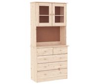 aparador alto - mueble de almacenamiento madera maciza de pino 77x35x165 cm es317