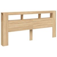 cabecero cama mueble de dormitorio led madera ingenieria roble sonoma 220 x 185 x 1035 cm marron m020008685
