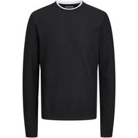 jack  jones jersey 12258595 jjtwinn knit crew neck black para hombre