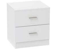 homcom mesita de noche moderna mesilla de noche dormitorio con 2 cajones mesita auxiliar para salon dormitorio vestuario 45x395x49 cm blanco