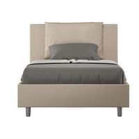 cama para adultos moderna con cojines acolchados de piel sintetica anja-color ribete verde crudo-ropa de cama 120x190 cm