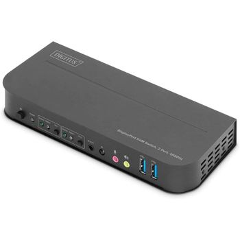 Digitus DS-12850 KVM Switch 2 Puertos HDMI Dual Screen 4K UHD USB Audio Ports Negro