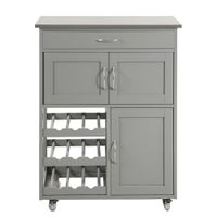 carrito de cocina con 3 puertas y 1 cajon mdf gris claro