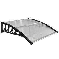 outsunny marquesina para puertas y ventanas 103x965 cm con paneles de policarbonato barras de aluminio transparente
