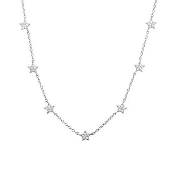 Cadena de estrellas de plata 925 con circonita cúbica