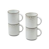 juego de 4 tazas de gres blanco roto d10