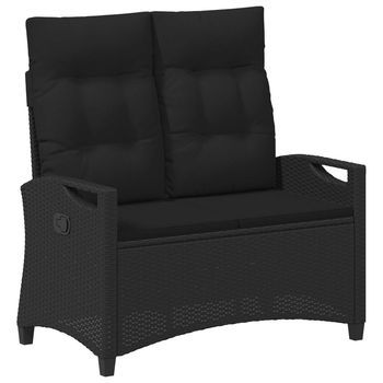 Banco De Jardín Negro 105 X 60 X 112 Cm Acero Y Poliéster Vidaxl