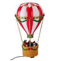 globo aerostatico navideno con papa noel well home - luces led movimiento y musica - 215x215x415cm