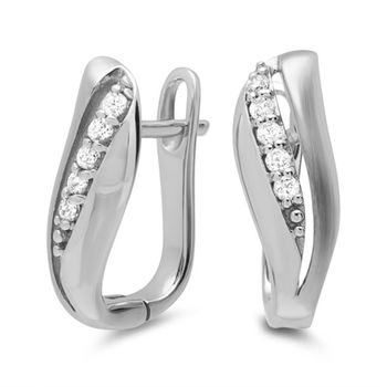 Pendientes modernos plata 925 circonitas