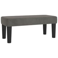 banqueta de diseno clasico 70 x 30 x 30 cm en terciopelo gris y mdf dec024674
