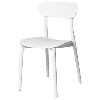 Silla de polipropileno color blanco.