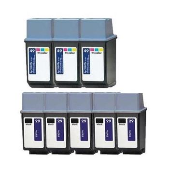 Compatible Multipack HP DeskJet 725 Printer Ink Cartridges (8 Pack) -51629A