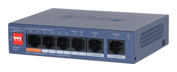 (DH-CS4006-4ET2GT-60) DAHUA SWITCH 6 PUERTOS, 4XRJ45 10/100 MBPS POE, 2XRJ45 GIGABIT, L2 CLOUD MANAGED