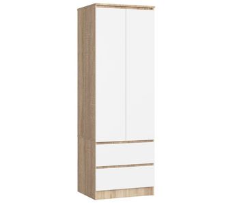 Armario s60 con 2 puertas y 2 cajones color roble sonoma, blanco