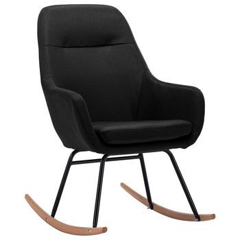 Silla Mecedora | Sillón Balancín Relax De Tela Negra