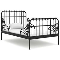estructura cama extensible sin colchon metal negro 80x130200cm vidaxl