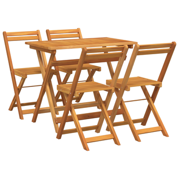 Conjunto Bistro Plegable De 5 Uds De Madera Sólida De Acacia Cfw703151