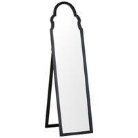 espejo de pie negro 40 x 150 cm mdf soporte marco decorativo moderno chatillon
