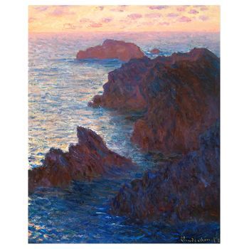 Legendarte - Cuadro Lienzo, Impresión Digital - Rocks At Belle-lle, Port-domois - Claude Monet - Decoración Pared Cm. 50x60