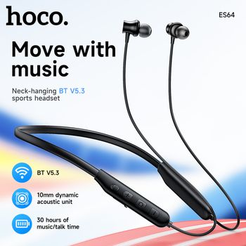HOCO-auriculares inalámbricos con banda para el cuello, cascos deportivos con altavoz de 10MM y diseño magnético, USB C para colgar en el cuello, con banda para el cuello, 5,3