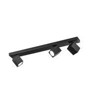 lampara de pared led oddy orientable cuadrada negra 3xgu10 perenz